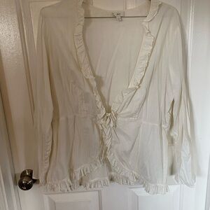 Vintage Cotton J Jill Ruffle Tie Top